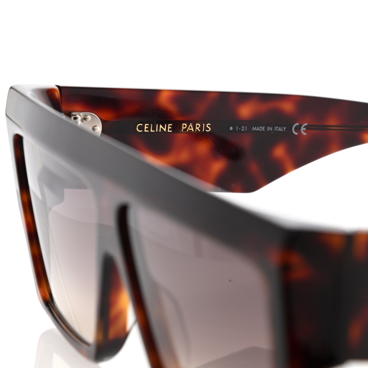 Celine Acetate Rectangular Sunglasses CL400921 Dark Havana 5 of 7