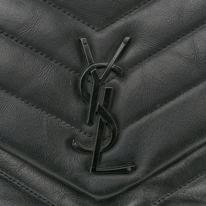 Saint Laurent Calfskin Y Quilted Monogram Monochrome Large Loulou Chain Satchel Black 11 of 13