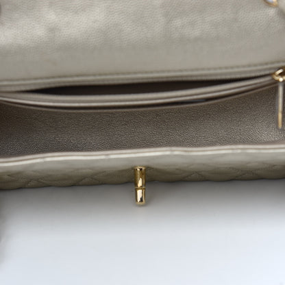 Chanel Metallic Caviar Quilted Mini Rectangular Flap Light Gold 7 of 9