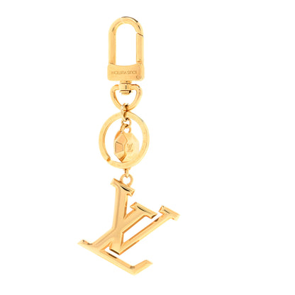 Louis Vuitton Metal LV Facettes Bag Charm Key Holder Gold 1 of 4