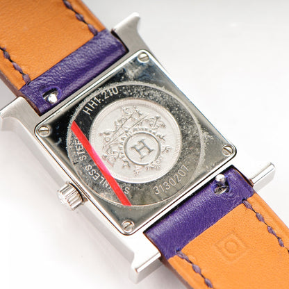 Hermes Stainless Steel Swift 21mm Heure H Hour Quartz Watch Iris 5 of 11