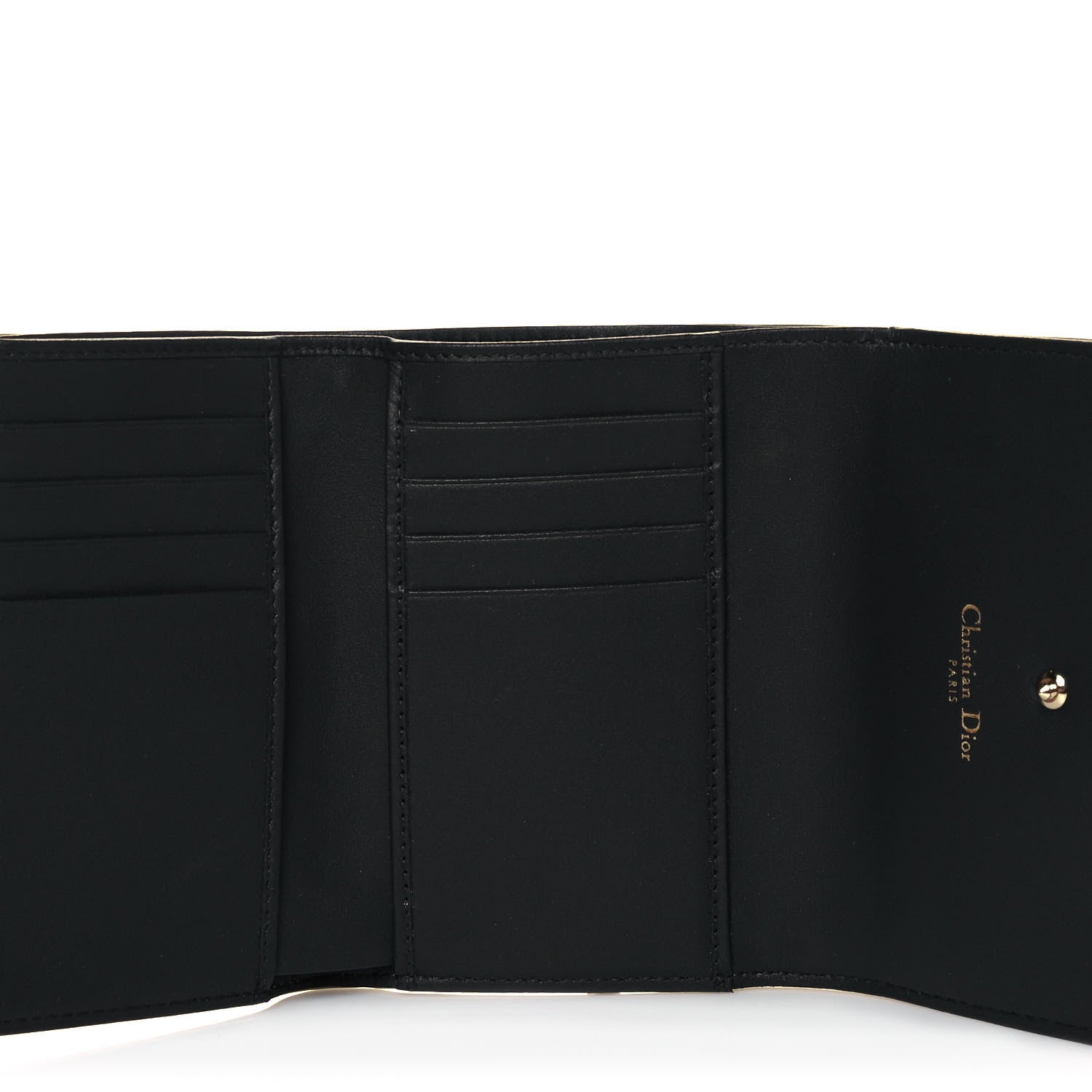 Christian Dior Metallic Patent Micro-Cannage Diorama Elancee Wallet Gold 5 of 11