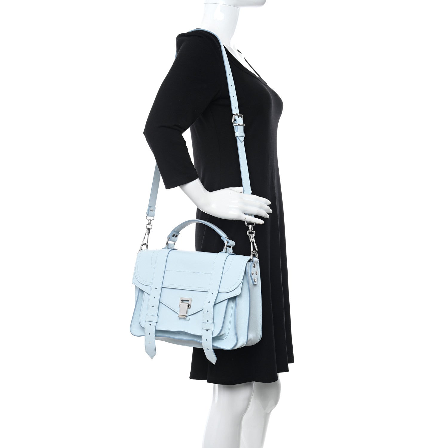 Proenza Schouler Lambskin Medium PS1 Satchel Polar Blue 3 of 8
