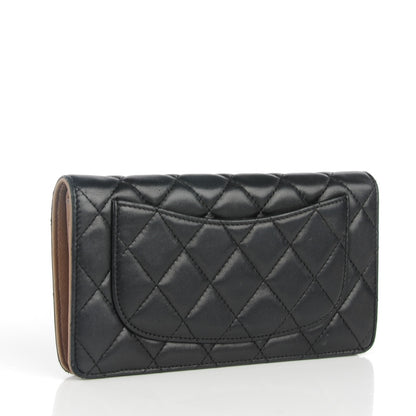 Chanel Lambskin Quilted Yen Wallet Black 3 of 9