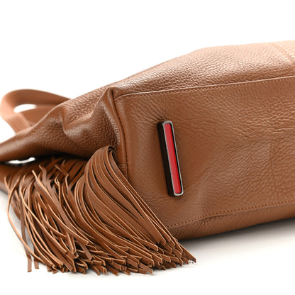 Christian Louboutin Grained Calfskin Passage Fringe Shopping Tote Brown 9 of 10