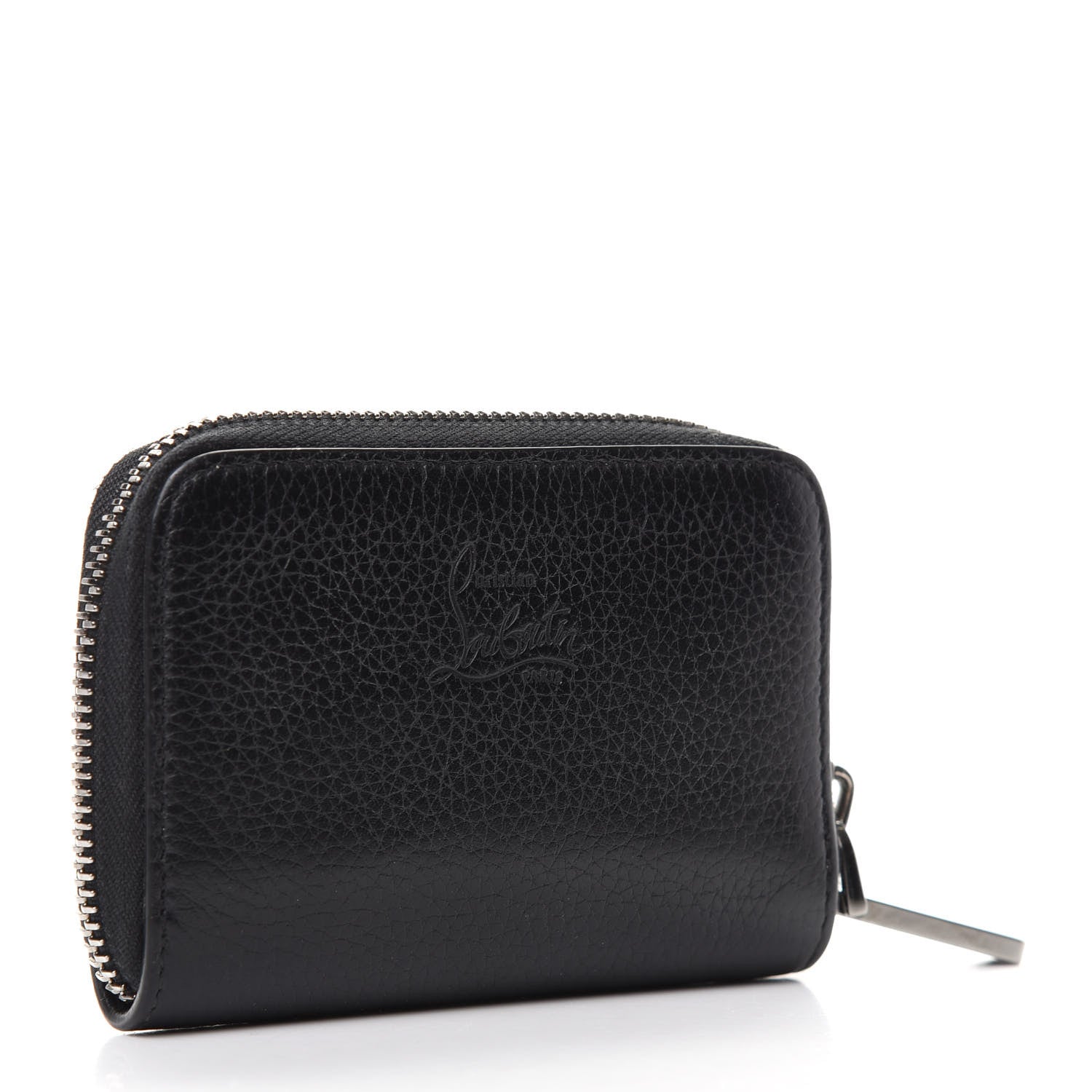 Christian Louboutin Calfskin Spiked Panettone Coin Purse Black 3 of 7