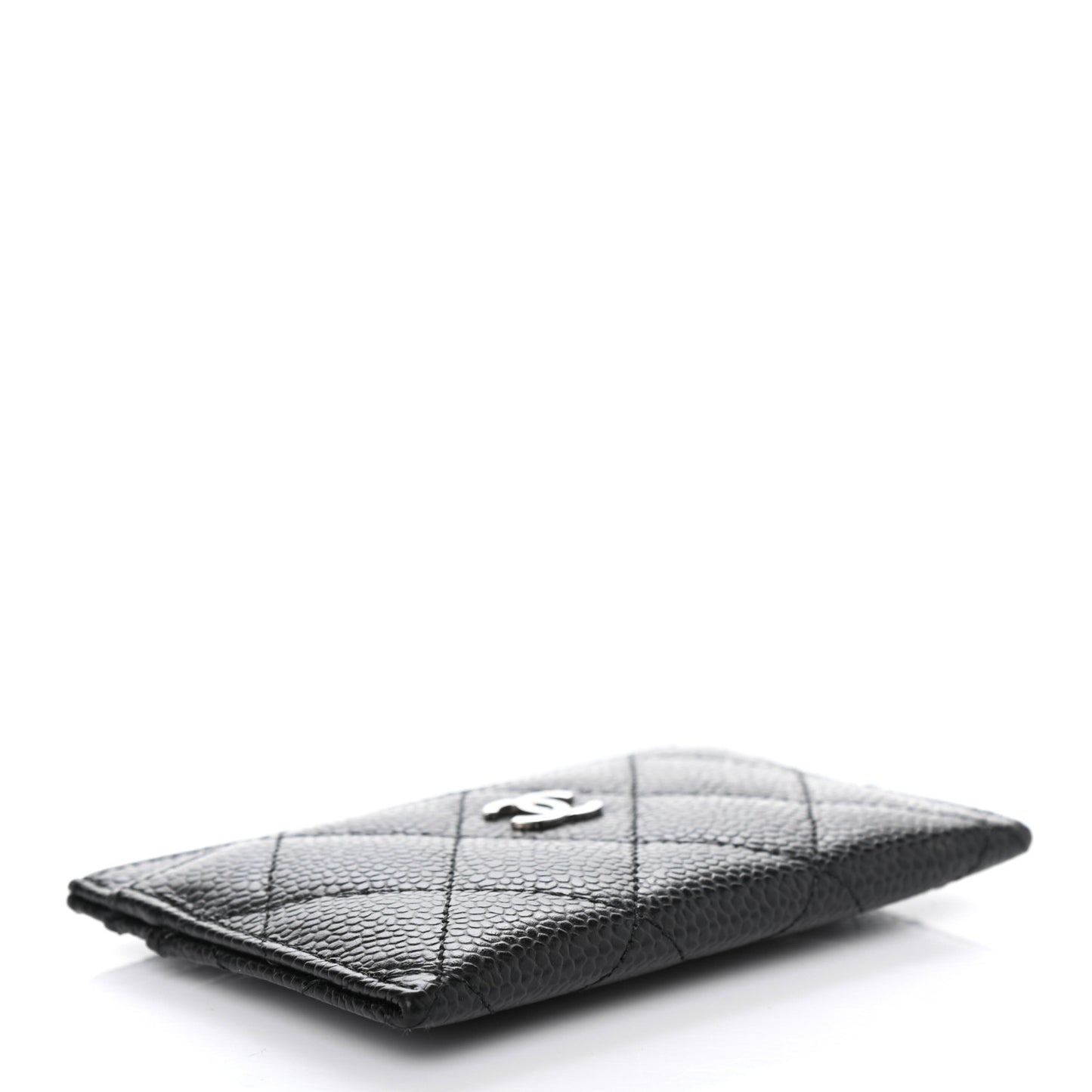 Caviar Quilted Card Holder Black