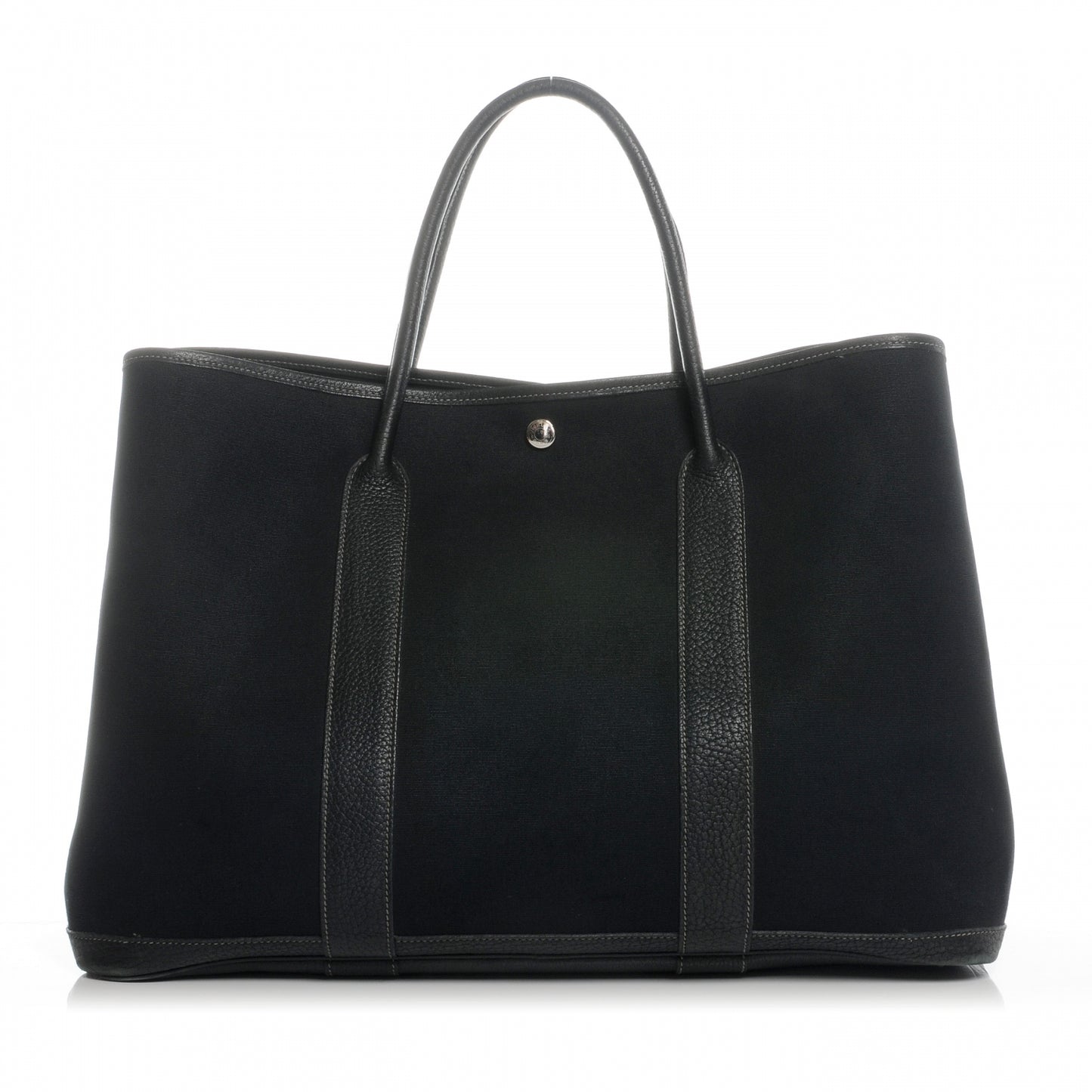 Toile Leather Garden Party MM Tote Black