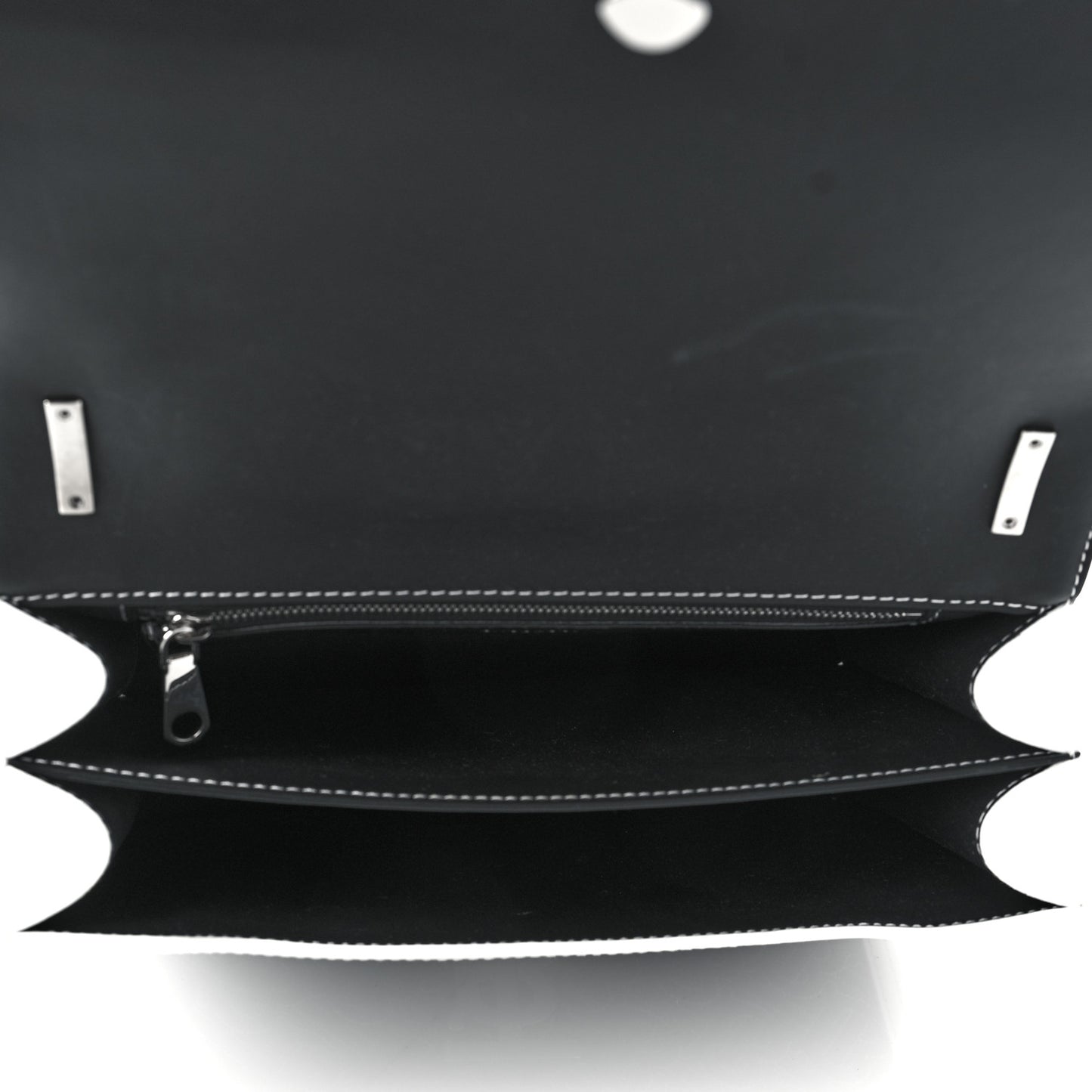 Calfskin Monogram Embossed MediumTB Chain Bag Black White