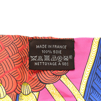 Hermes Silk Zouaves Et Dragons Twilly Rose Orange Multicolor 4 of 4