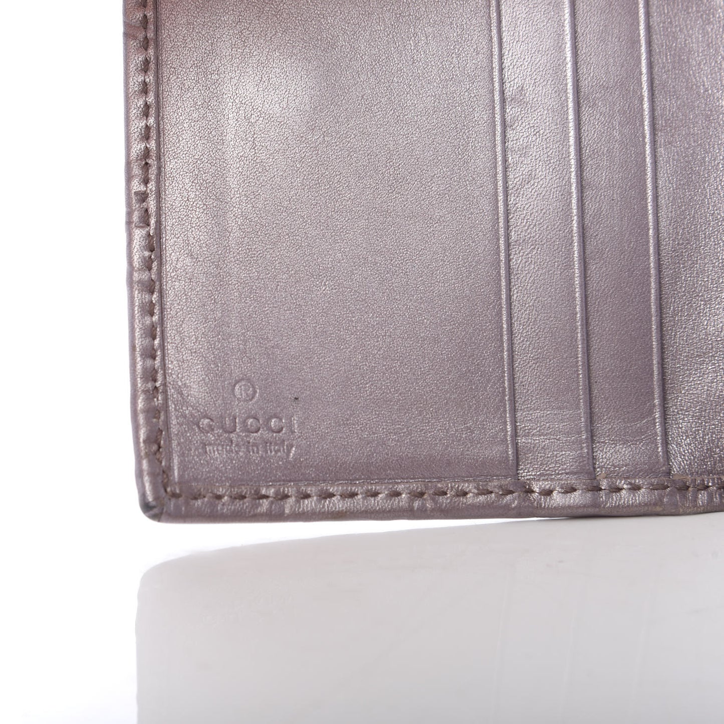 Metallic Guccissima Heart Travel Wallet Lavender