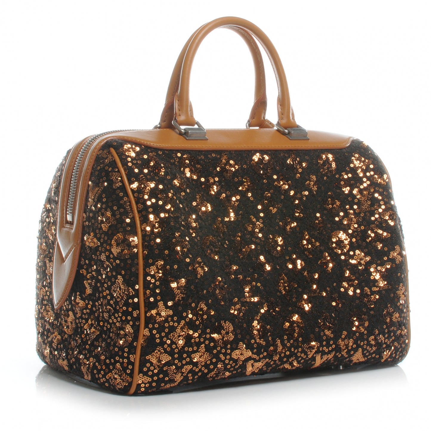 Sequin Monogram Sunshine Express Speedy Gold
