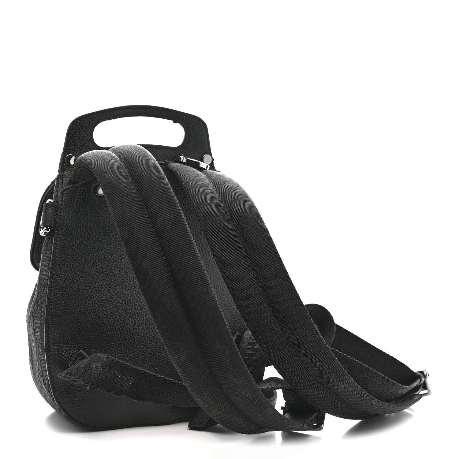 Christian Dior Oblique Jacquard Mini Saddle Backpack Black Blue 2 of 13
