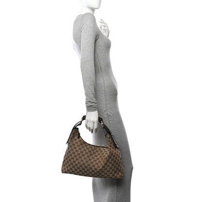 Gucci Monogram Medium Horsebit Chain Hobo Dark Brown 2 of 16
