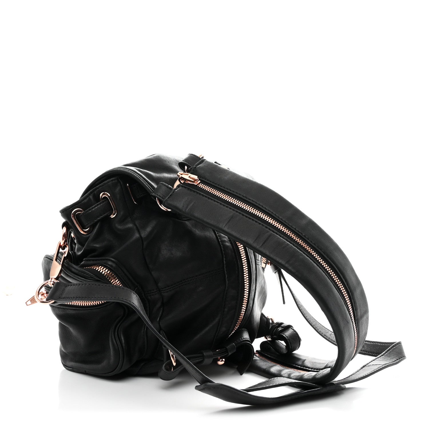 Alexander Wang Lambskin Marti Backpack Washed Black Rose Gold Hardware 3 of 10