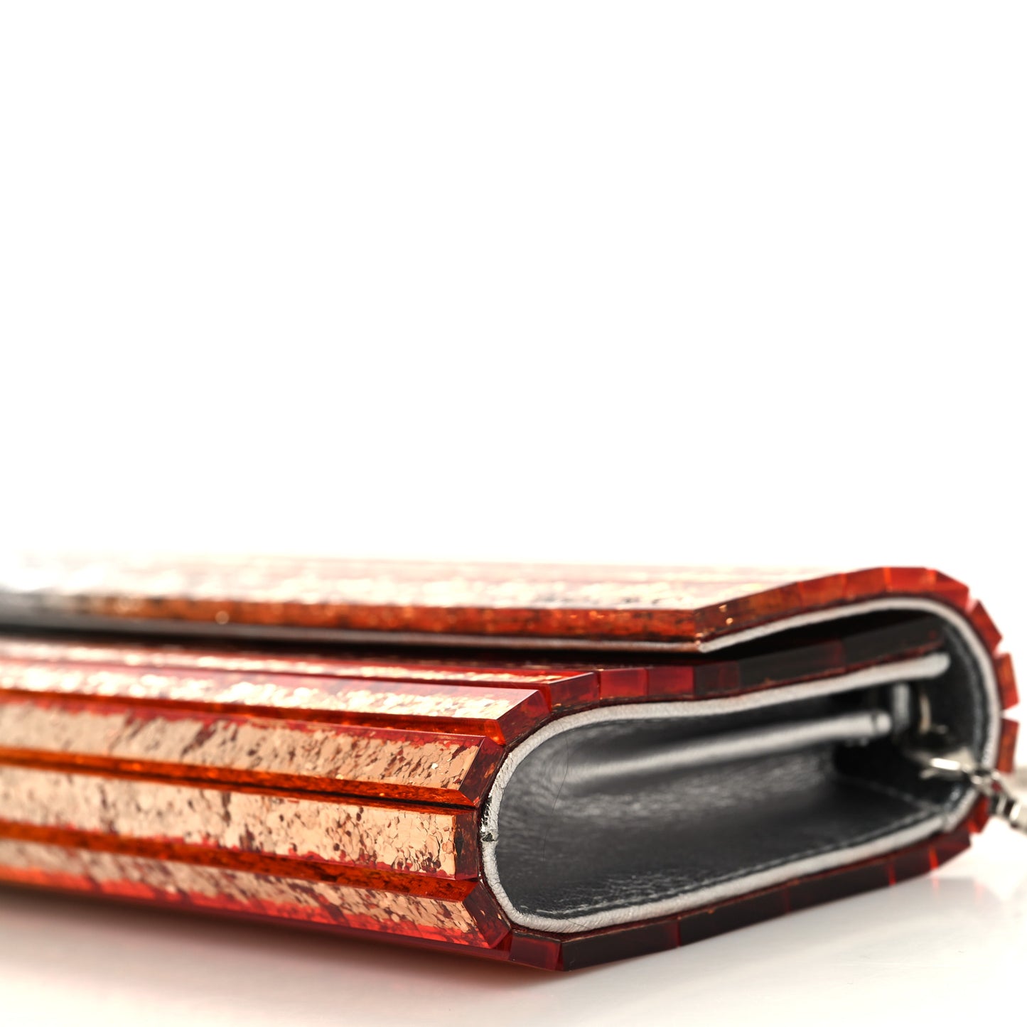 Acrylic Glitter Sweetie Clutch Copper Silver