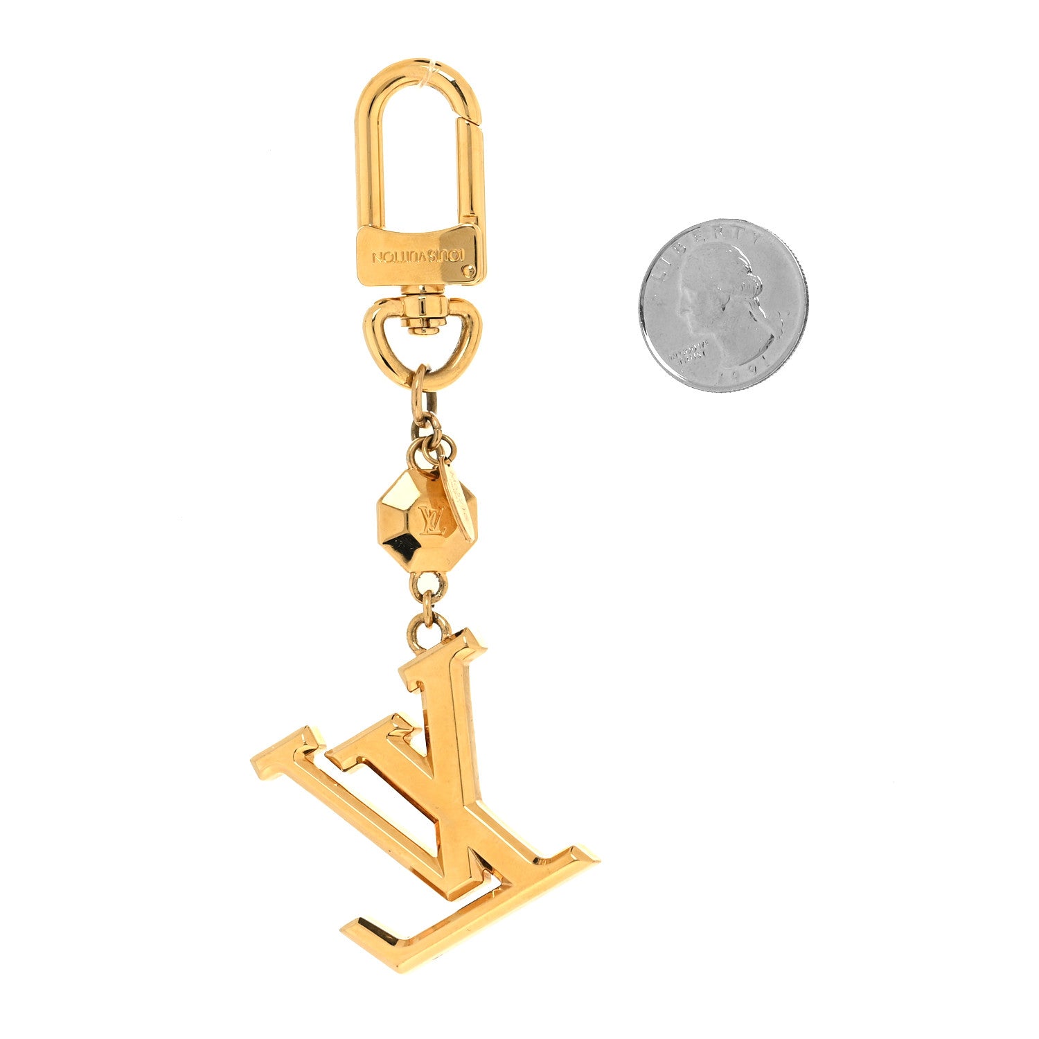 Louis Vuitton LV Facettes Bag Charm Key Holder Gold 2 of 4