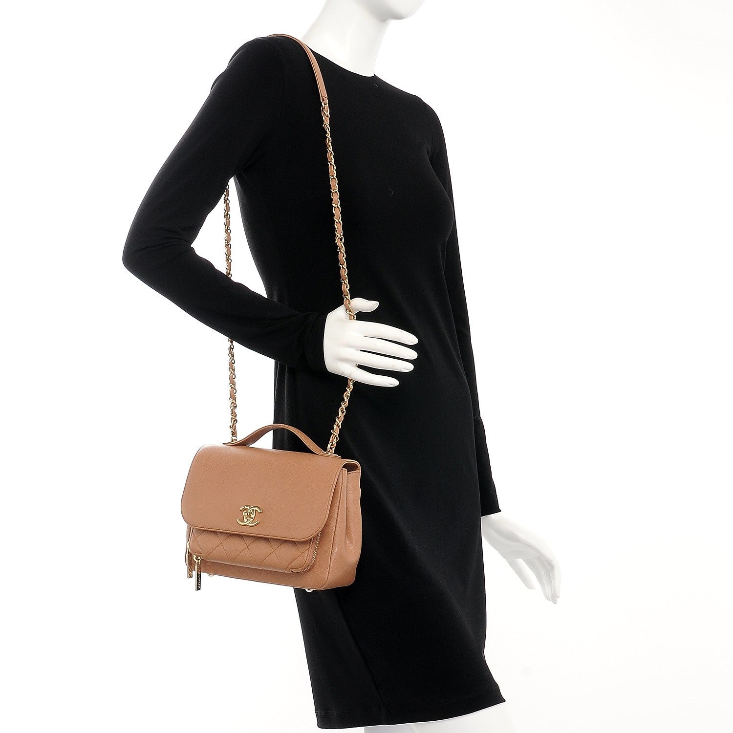 Chanel Caviar Quilted Small Business Affinity Flap Camel 2 of 8