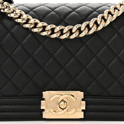 Chanel Caviar Quilted Medium Boy Flap Black 8 of 11
