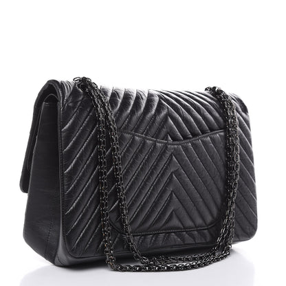 Chanel Aged Calfskin Chevron Quilted 2.55 Reissue 227 Flap So Black 3 of 12