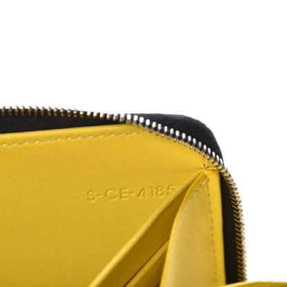 Celine Calfskin Large Zip Around Multifunction Wallet Black Citron 6 of 9