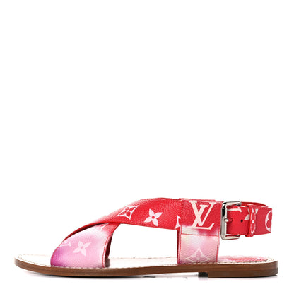 Louis Vuitton Monogram Escale Palma Flat Sandals 37 Rouge 1 of 9