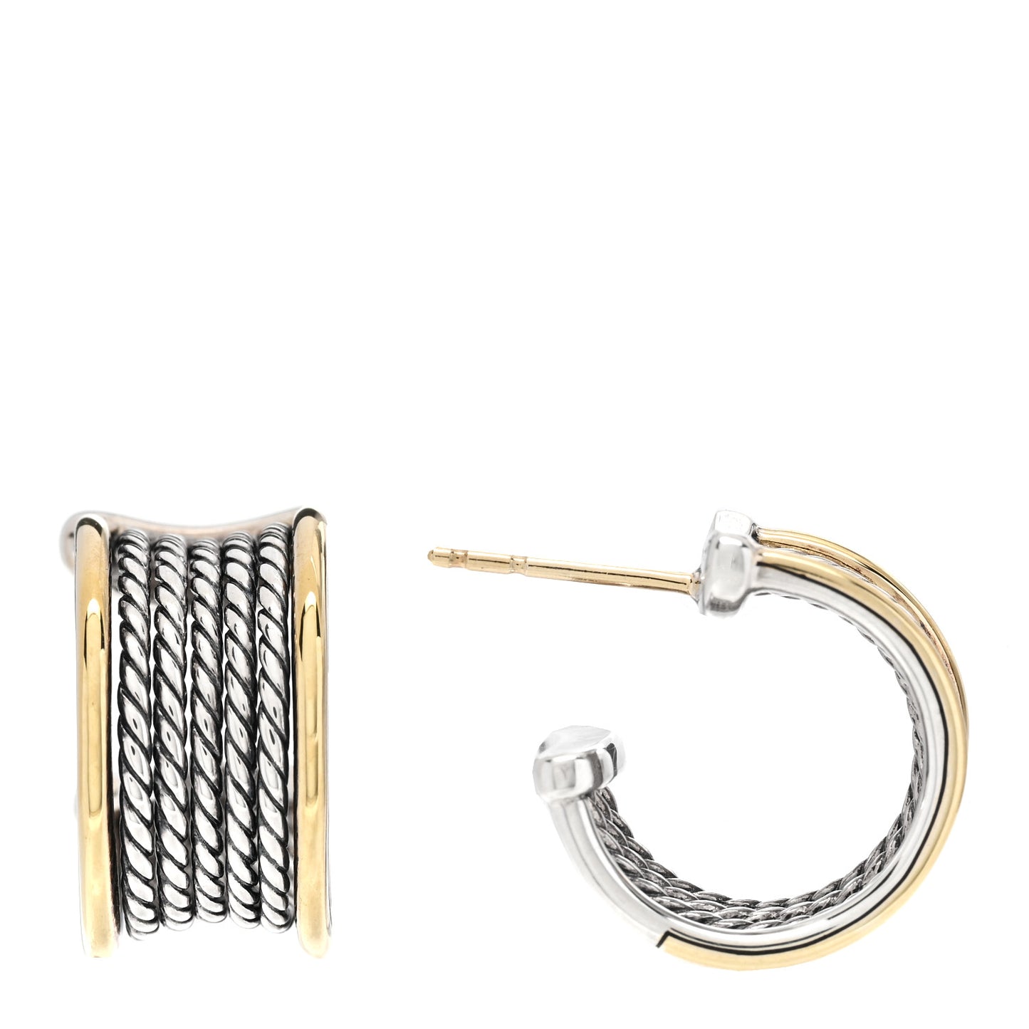 Sterling Silver 18K Yellow Gold Origami Earrings
