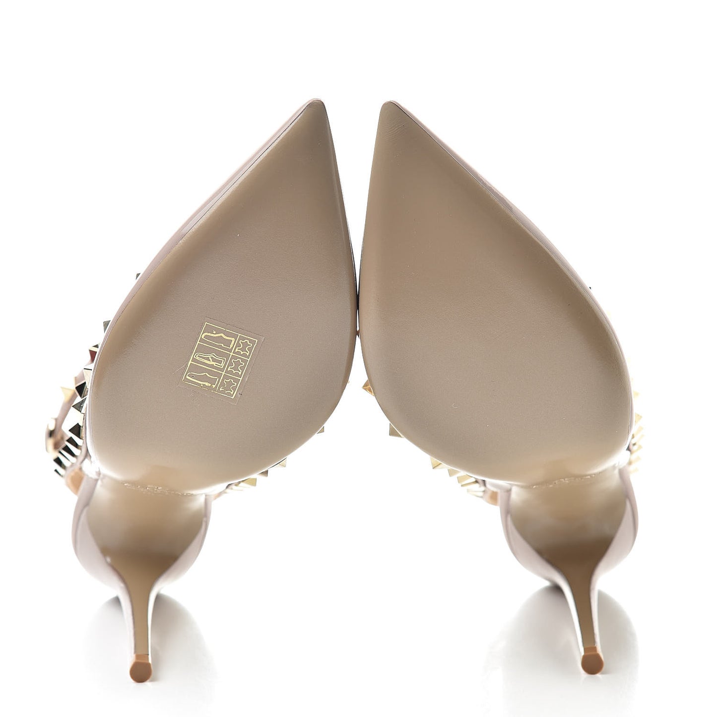 Patent Nappa Rockstud Ankle Strap 100mm Pumps 36.5 Poudre