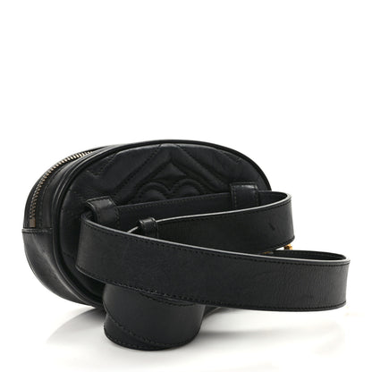Gucci Calfskin Matelasse GG Marmont Belt Bag 95 38 Black 3 of 11