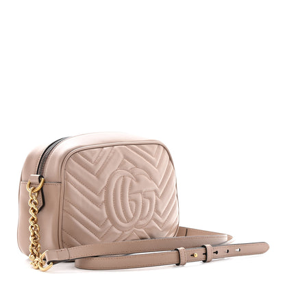 Gucci Calfskin Matelasse Small GG Marmont Chain Shoulder Bag Porcelain Rose 3 of 15