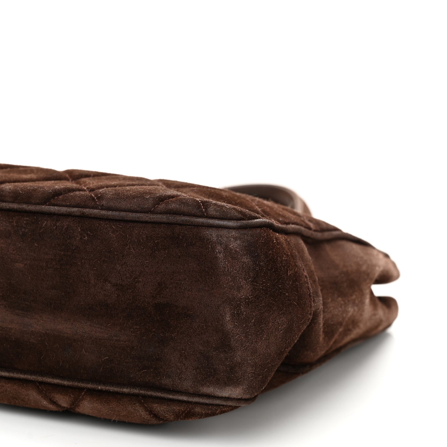 Suede Quilted Tote Tote Brown