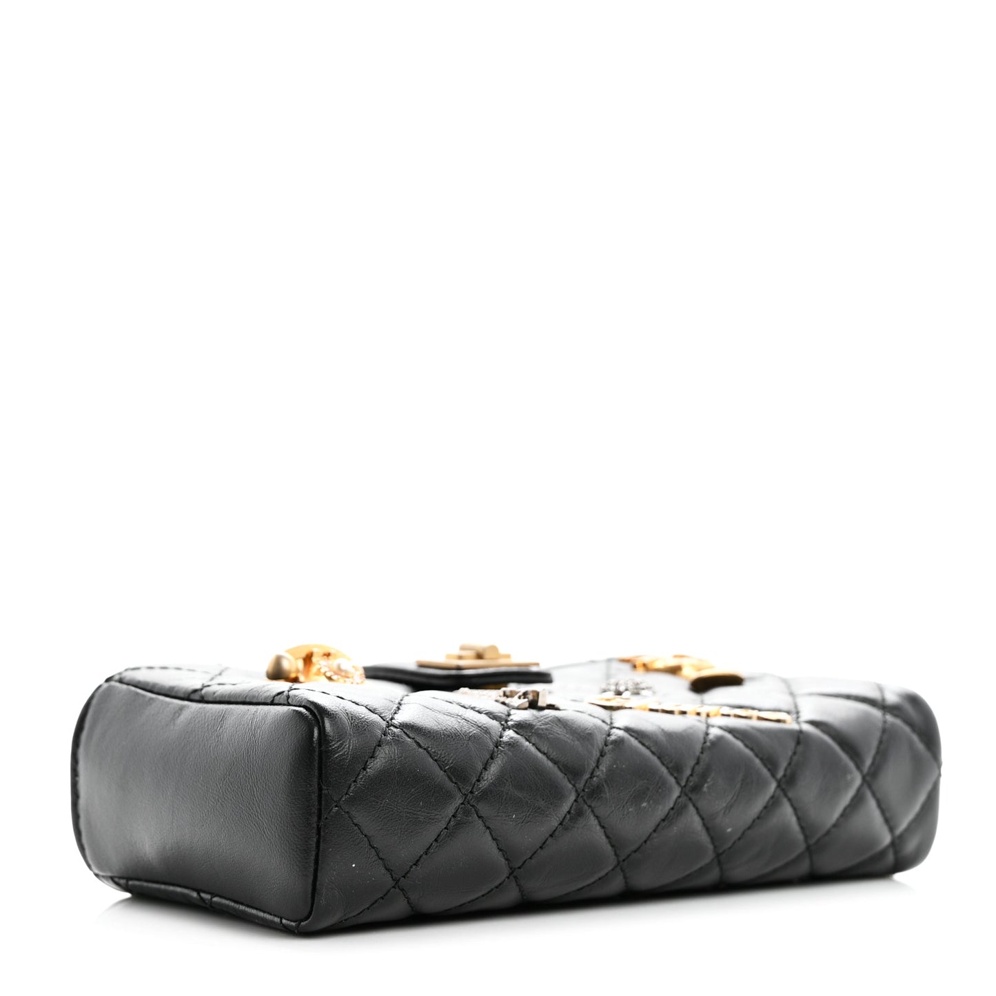 Aged Calfskin Lucky Charms 2.55 Reissue Mini Clutch With Chain Black