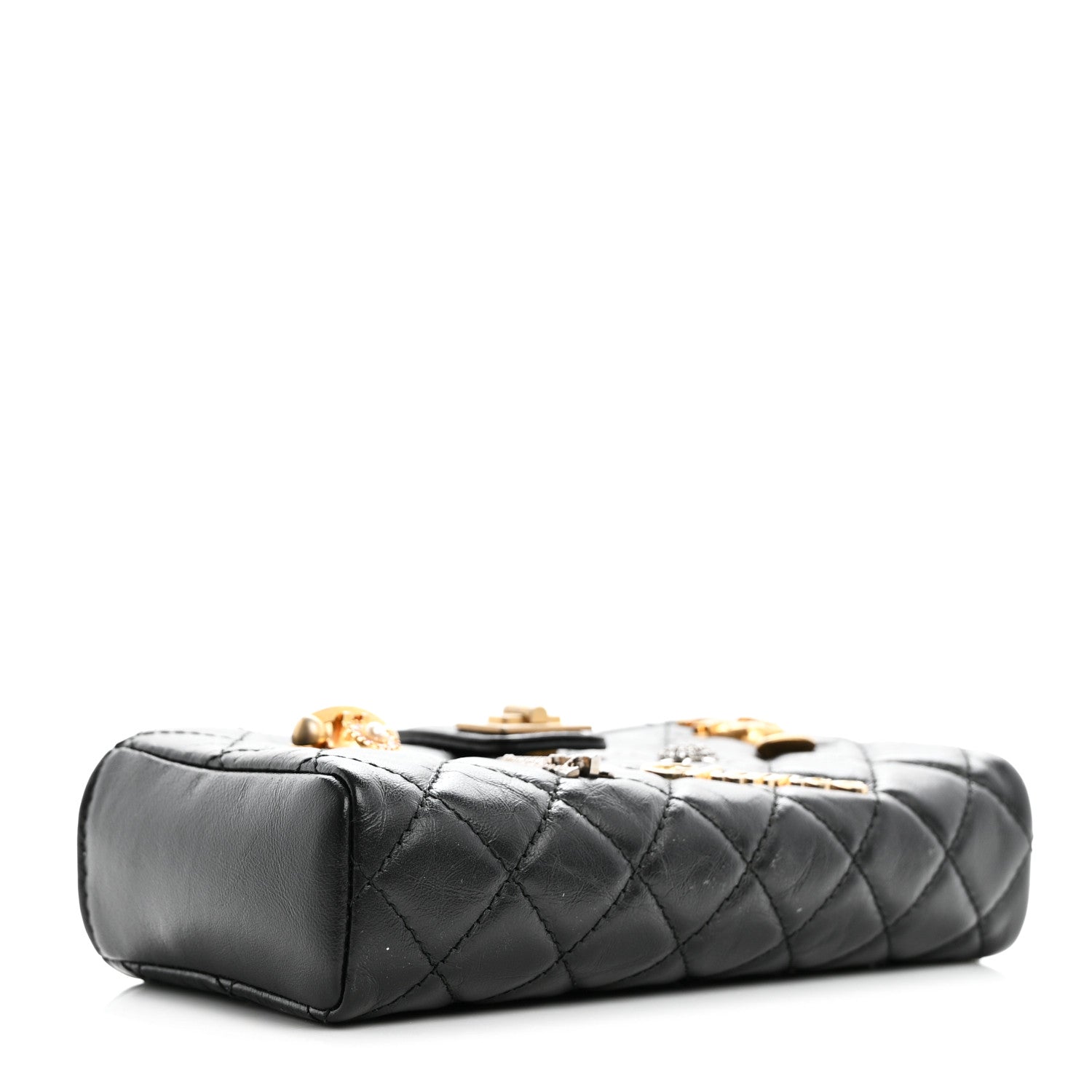 Chanel Aged Calfskin Lucky Charms 2.55 Reissue Mini Clutch With Chain Black 4 of 13