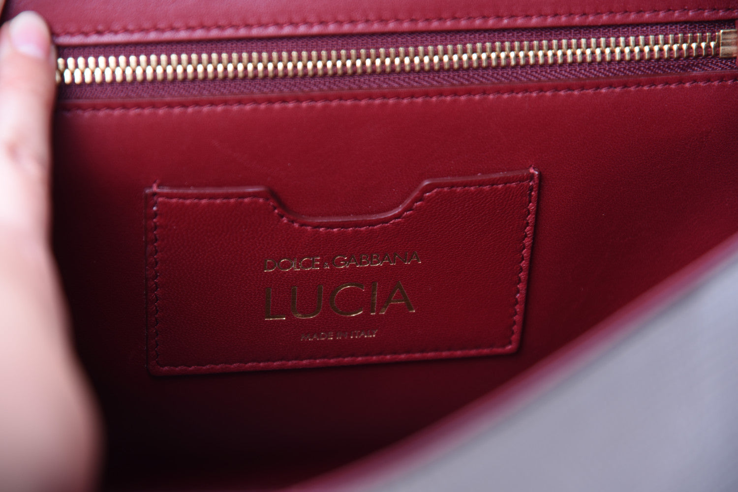 Dolce & Gabbana Iguana Calfskin Embossed Lucia Top Handle Bag Grey 7 of 12