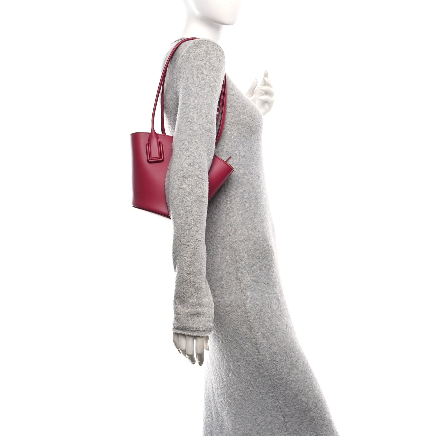 Calfskin Small Basket Tote Amaranto