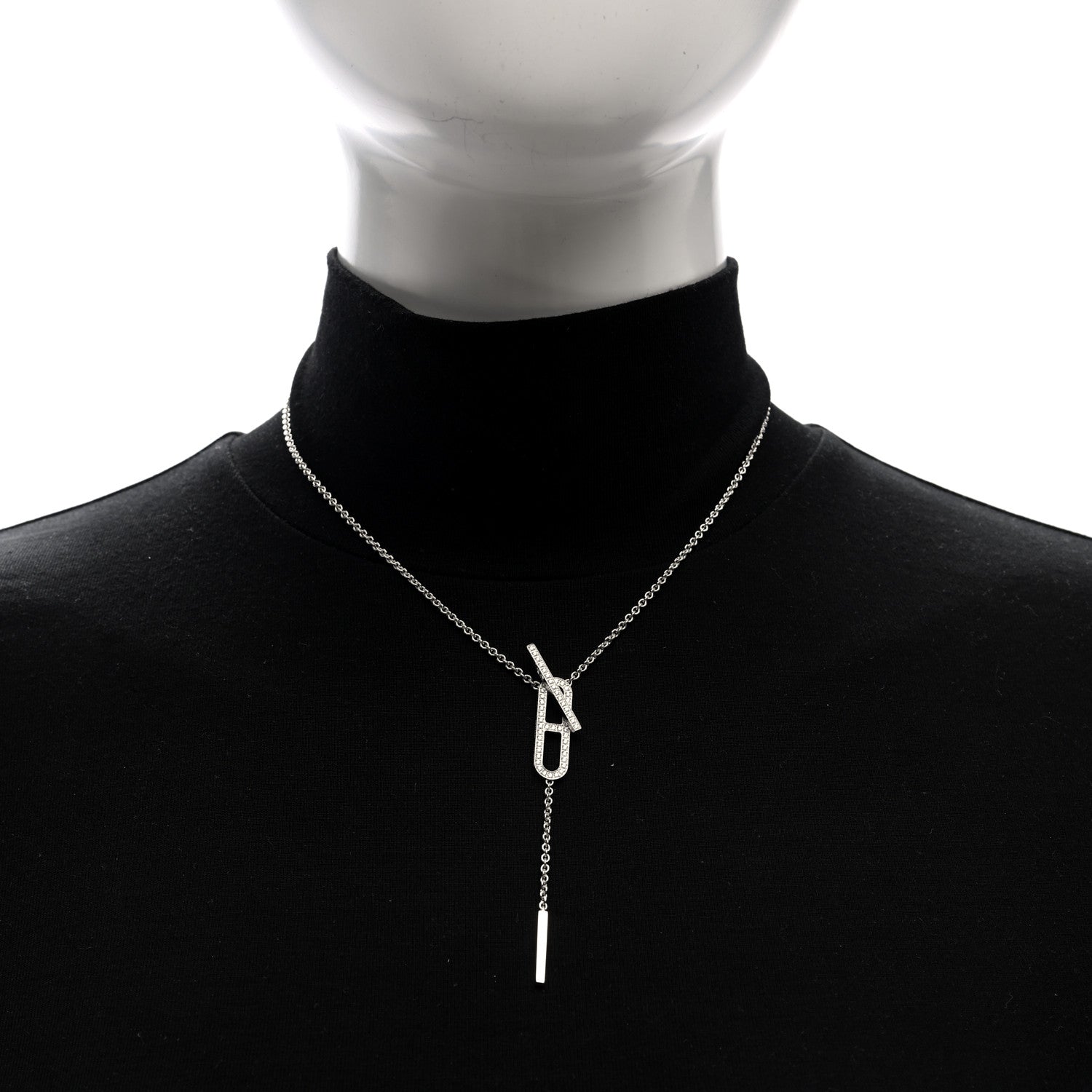 Hermes 18K White Gold Diamond PM Ever Chaine D'Ancre Necklace ST 3 of 5