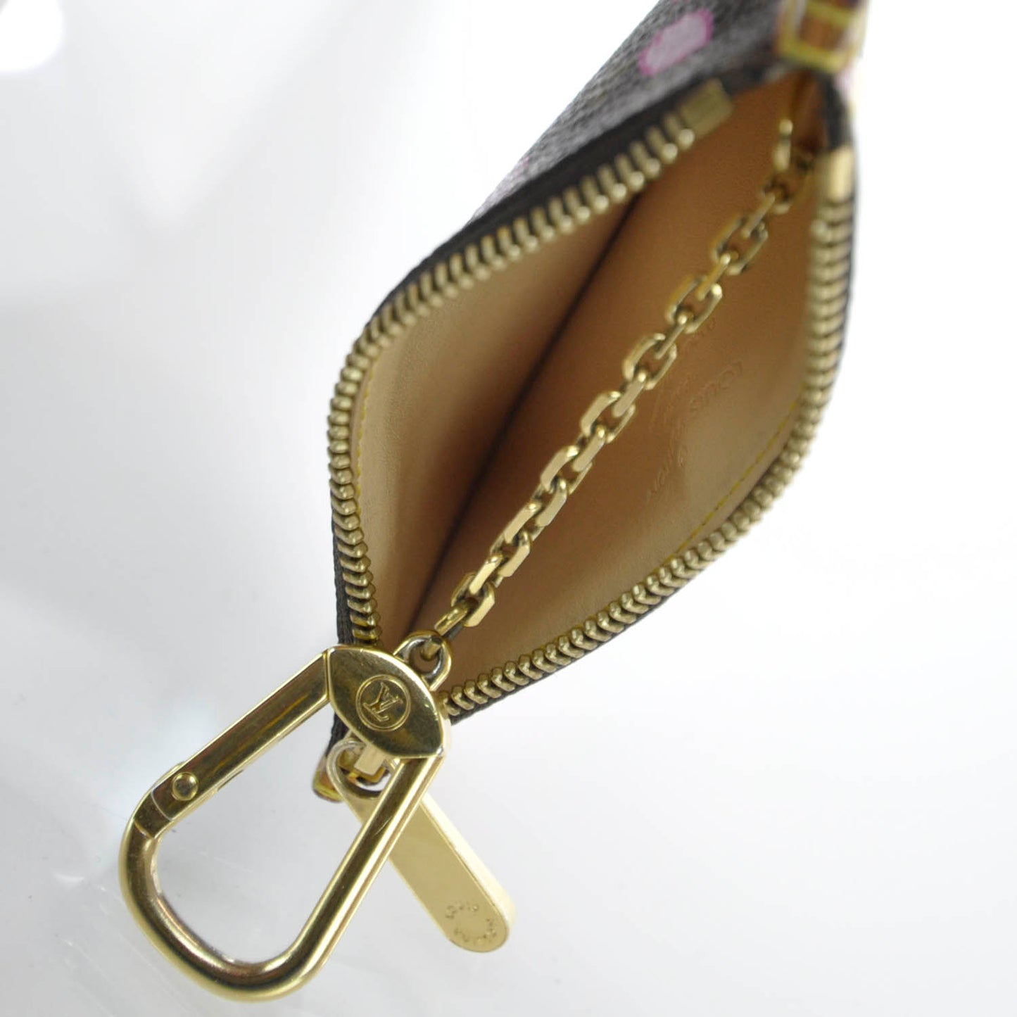 Monogram Cherry Blossom Key Pouch Brown