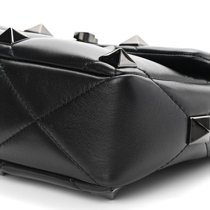 Valentino Garavani Nappa Monochrome Medium Roman Stud Shoulder Bag Black 9 of 9