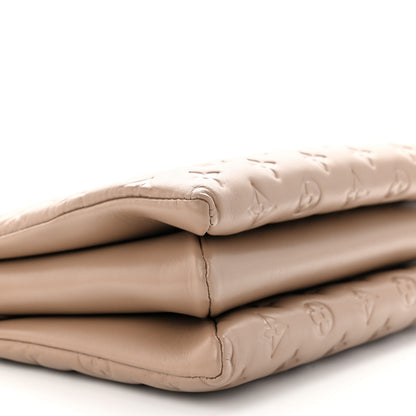 Louis Vuitton Lambskin Embossed Monogram Coussin PM Taupe 9 of 10