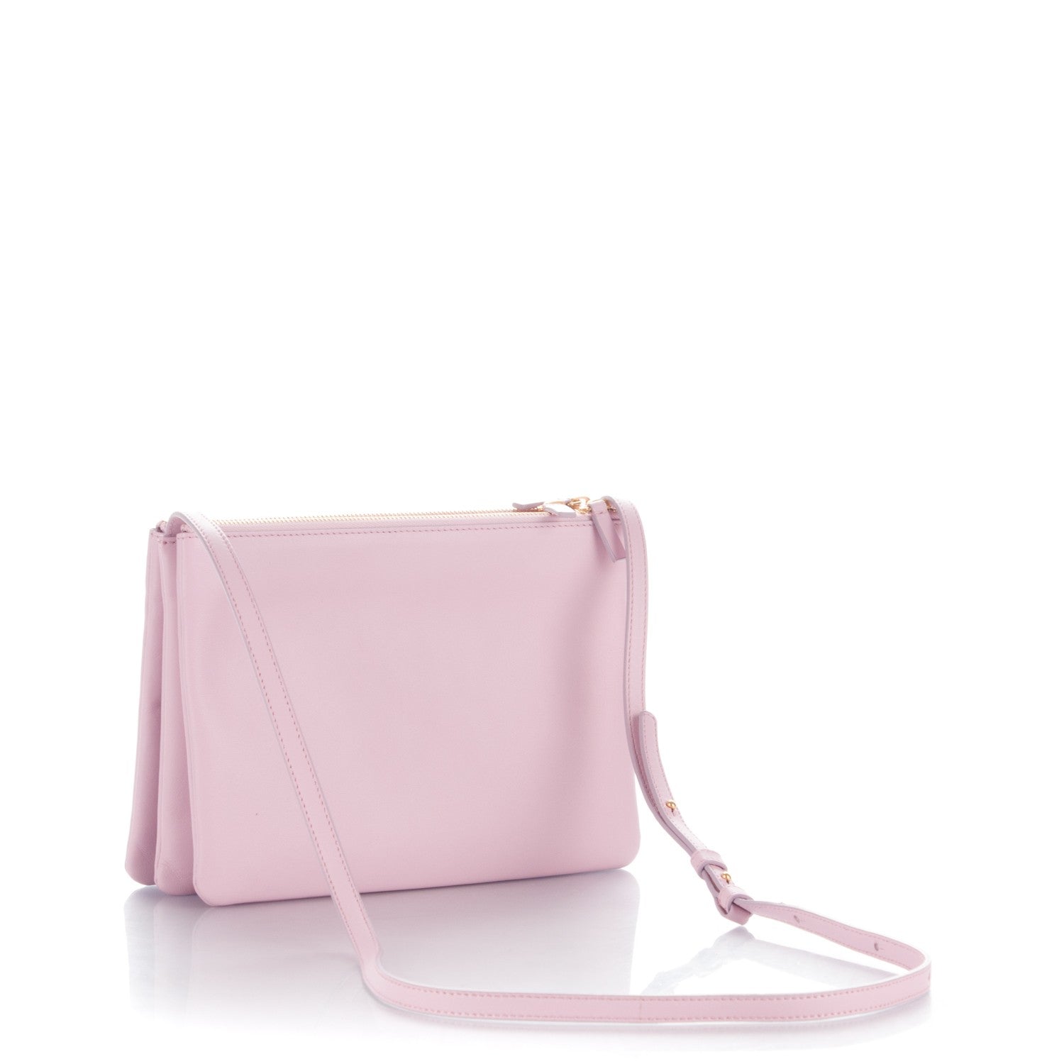 Celine Lambskin Large Trio Crossbody Bag Pink 3 of 7