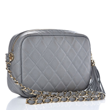 Chanel Caviar Quilted Coco Tassel Small Camera Case Grey 3 of 11