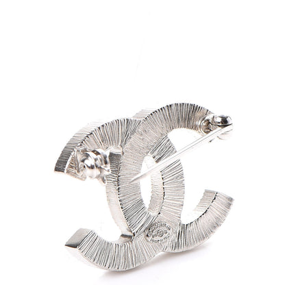 Chanel Crystal Baguette CC Mini Brooch Silver 3 of 5