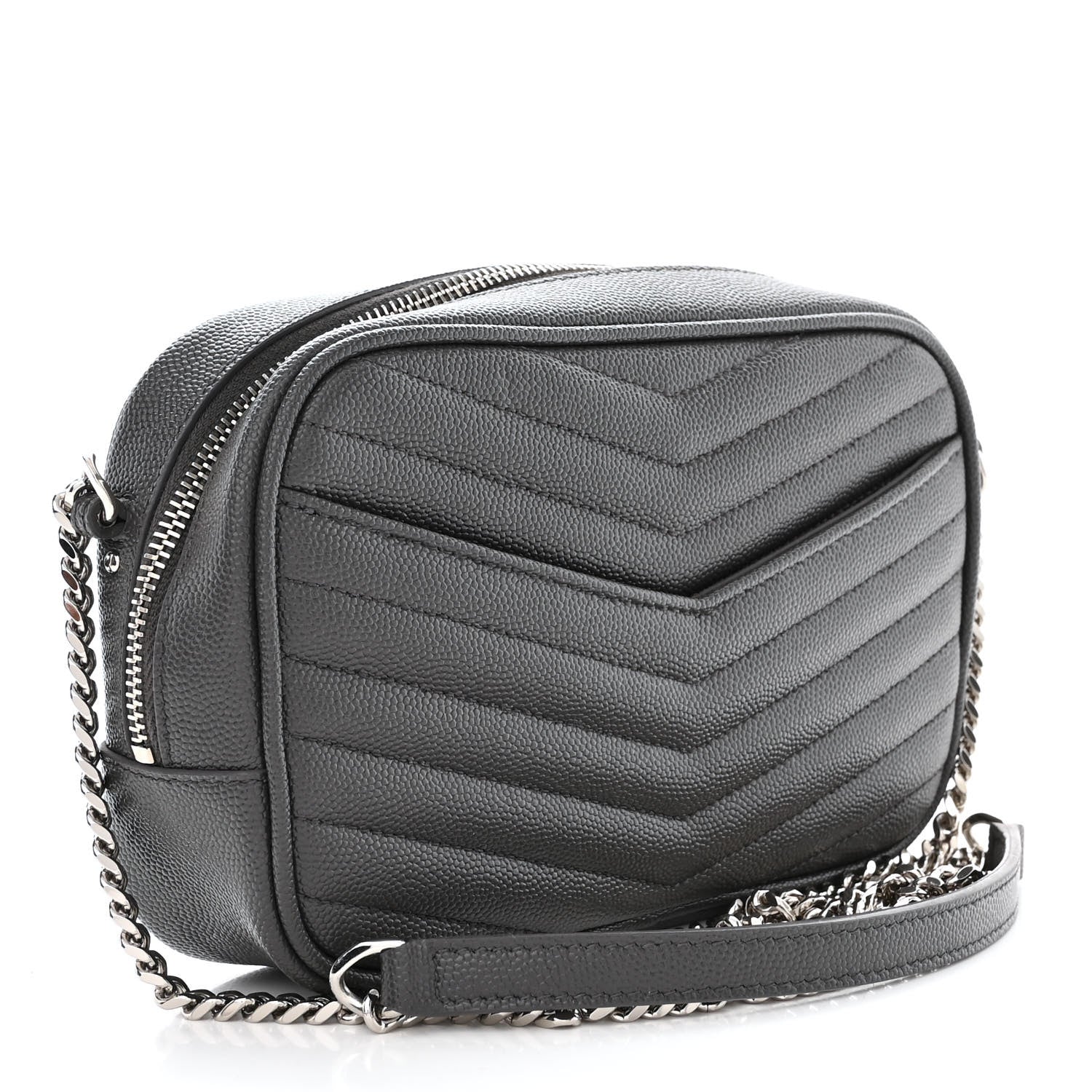 Saint Laurent Grain De Poudre Matelasse Monogram Mini Lou Camera Bag Asphalt 3 of 10