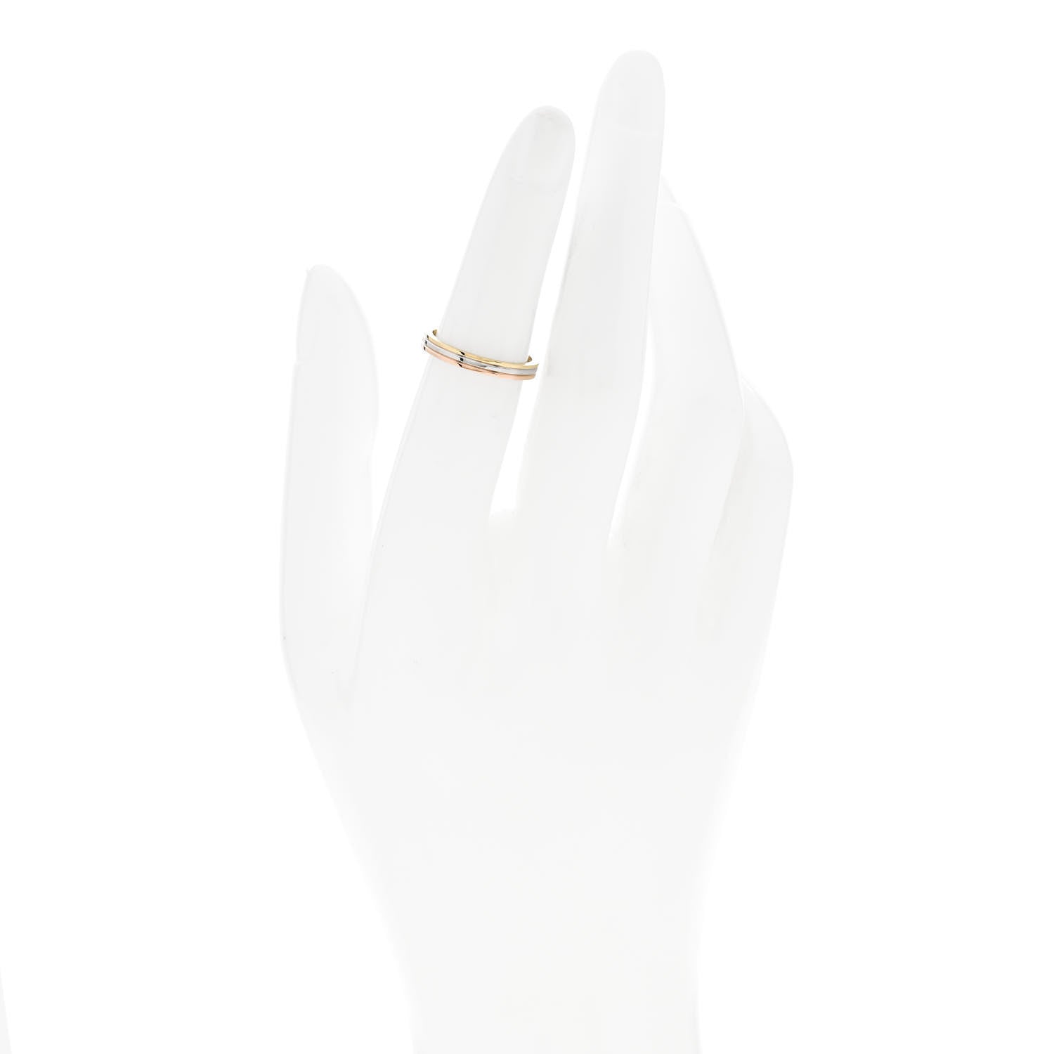 Cartier 18K Pink White Yellow Gold 2.5mm Vendome Louis Cartier Wedding Band Ring 50 5.25 2 of 7