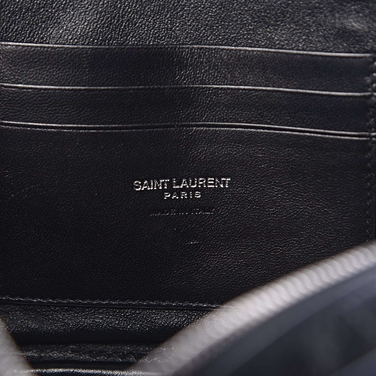 Saint Laurent Calfskin Crocodile Embossed Mini Lou Camera Bag Black 6 of 11