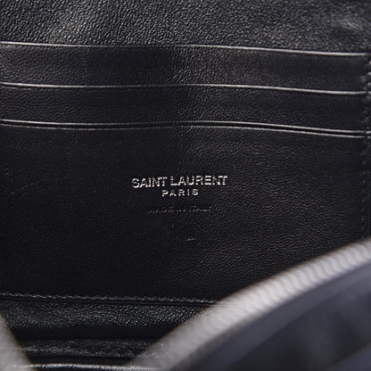 Saint Laurent Calfskin Crocodile Embossed Mini Lou Camera Bag Black 6 of 11