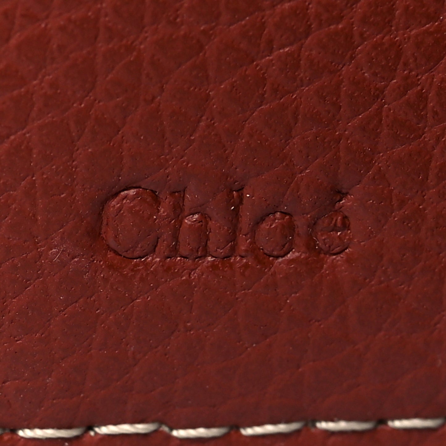 Grained Calfskin Small Darryl Trifold Wallet Sepia Brown
