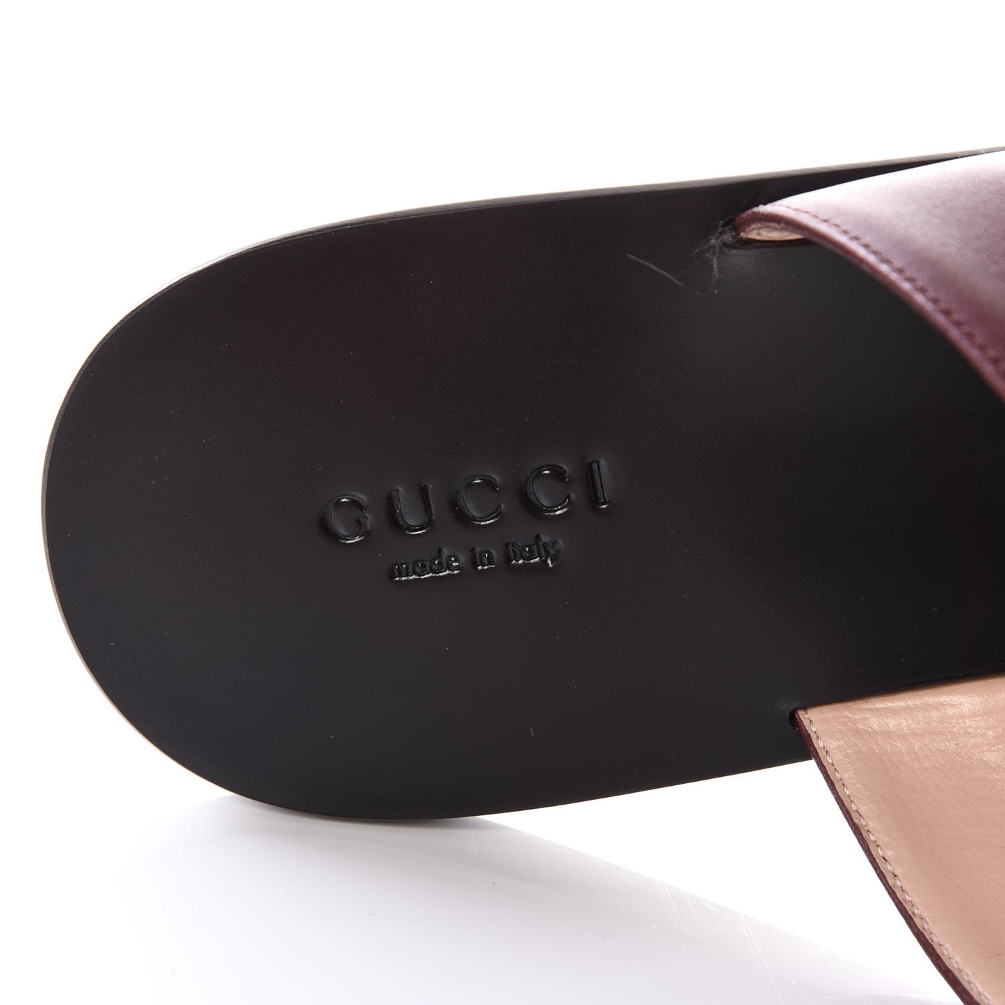 Calfskin GG Marmont Thong Sandals 39.5 Vintage Bordeaux