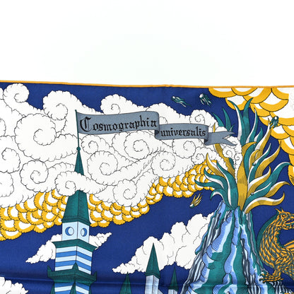 Hermes Silk Cosmographia Universalis Scarf 90 Bleu Nuit Vert Miel 5 of 6