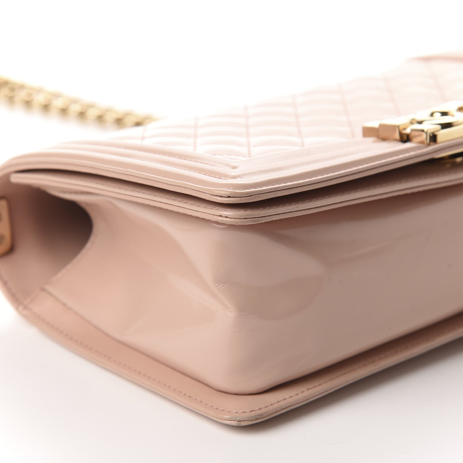 Chanel Patent Calfskin Quilted Medium Boy Flap Light Pink 7 of 13